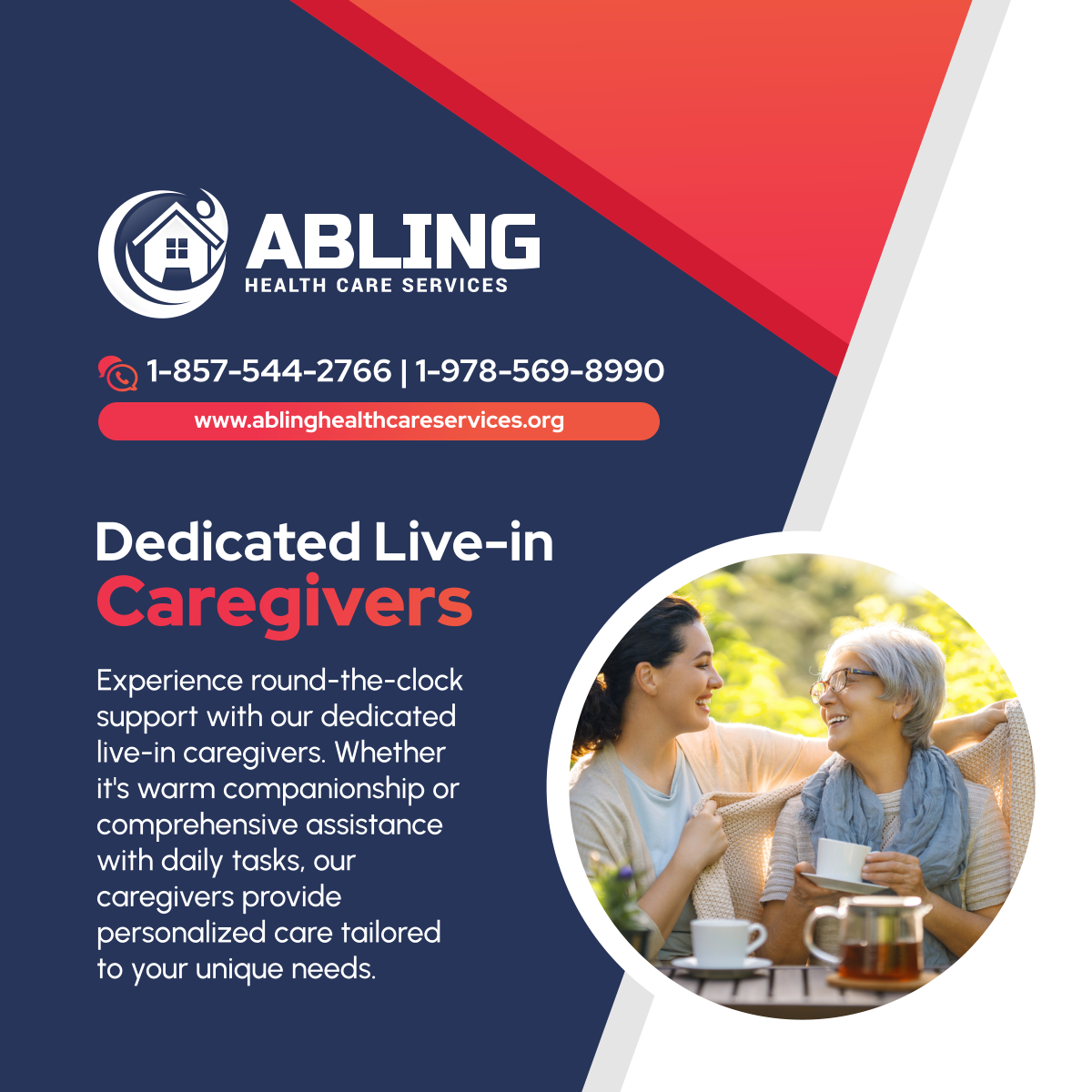 Enjoy the comfort and security of home with our dedicated live-in caregivers. Receive personalized care and support around the clock, ensuring your needs are met with compassion and expertise. 

#LiveInCaregivers #HomeHealthCare #BurlingtonMA #RoundTheClockCare #HomeComfort