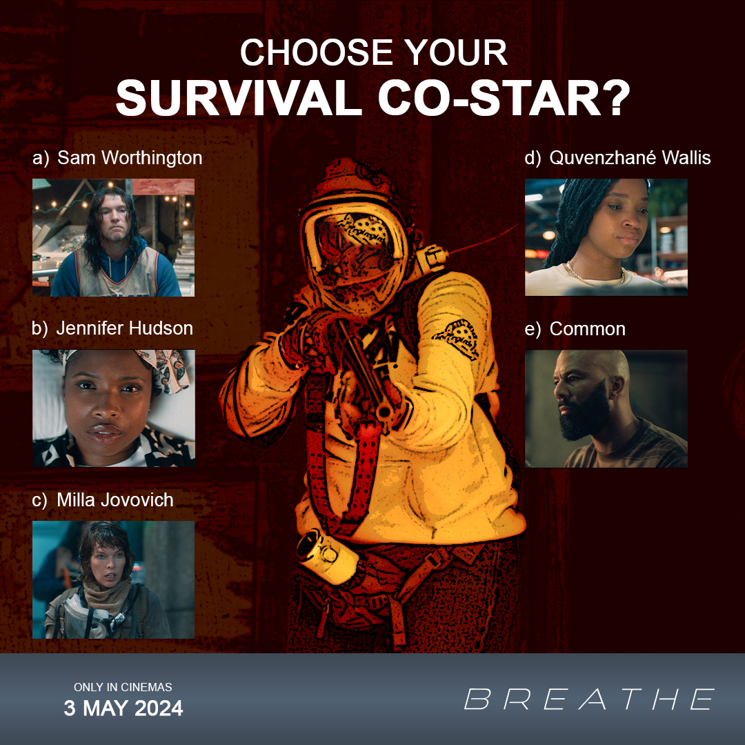 You are in a post-pandemic world where oxygen is scarce, and survival depends on choosing the right companion. You must pick one of the #Breathe cast members as your pandemic partner. Who will it be? Share your choice in the comments. Find a cinema: numetro.co.za/movie/6528/