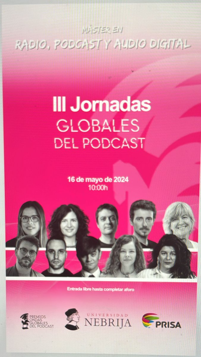 Por si alguien no tiene la invitación que sepa que será bienvenid@ a @Nebrija para escuchar y compartir con algunos de los ganadores de lo @Premios_Ondas de este año. Le hemos sacado brillo al ondas para 📷 y tenemos entradas para la gala de junio. @FcaNebrija (entrada libre)