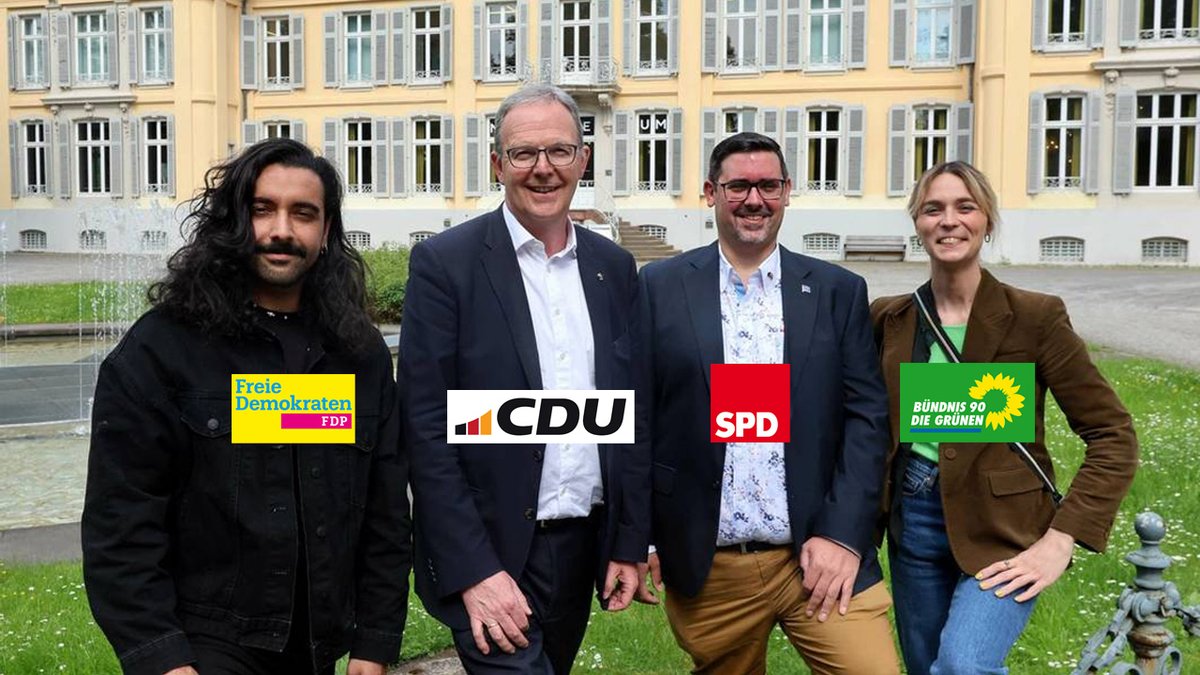 @S_Muenzenmaier Die Angst vor dem Verlust ihrer Pöstchen treibt sie auch vor der #Europawahl2024 zusammen. 

Treffen auf Schloss Morsbroich: 
(Fardad Hooghoughi, Axel Voss, Marco Sahler und Nyke Slawik)