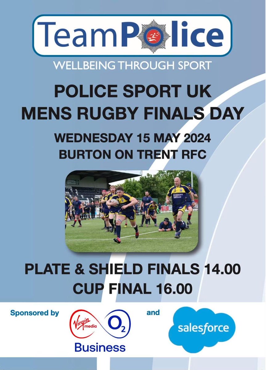 Just three days to go!🚔 @TeamPoliceUK are eagerly anticipating a highly contested day of sport at the Men's Rugby Finals Day in Burton-on-Trent RFC on Wednesday! 🏉