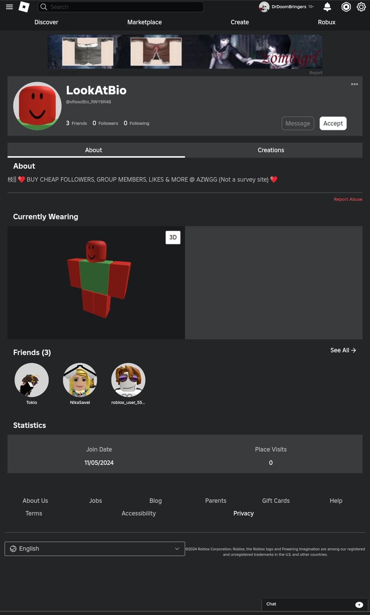 FrizyDragon's tweet photo. @SharkBloxYT @realRubenSim
#Roblox
Spreading Awareness This Roblox account promoting Bot followers, website And I gotten 15 Friend Request all ready Pls if Come account @eReadBio_ Pls Do not click on website they Promoting Report bio account website to roblox https://t.co/UFaUhJW99p