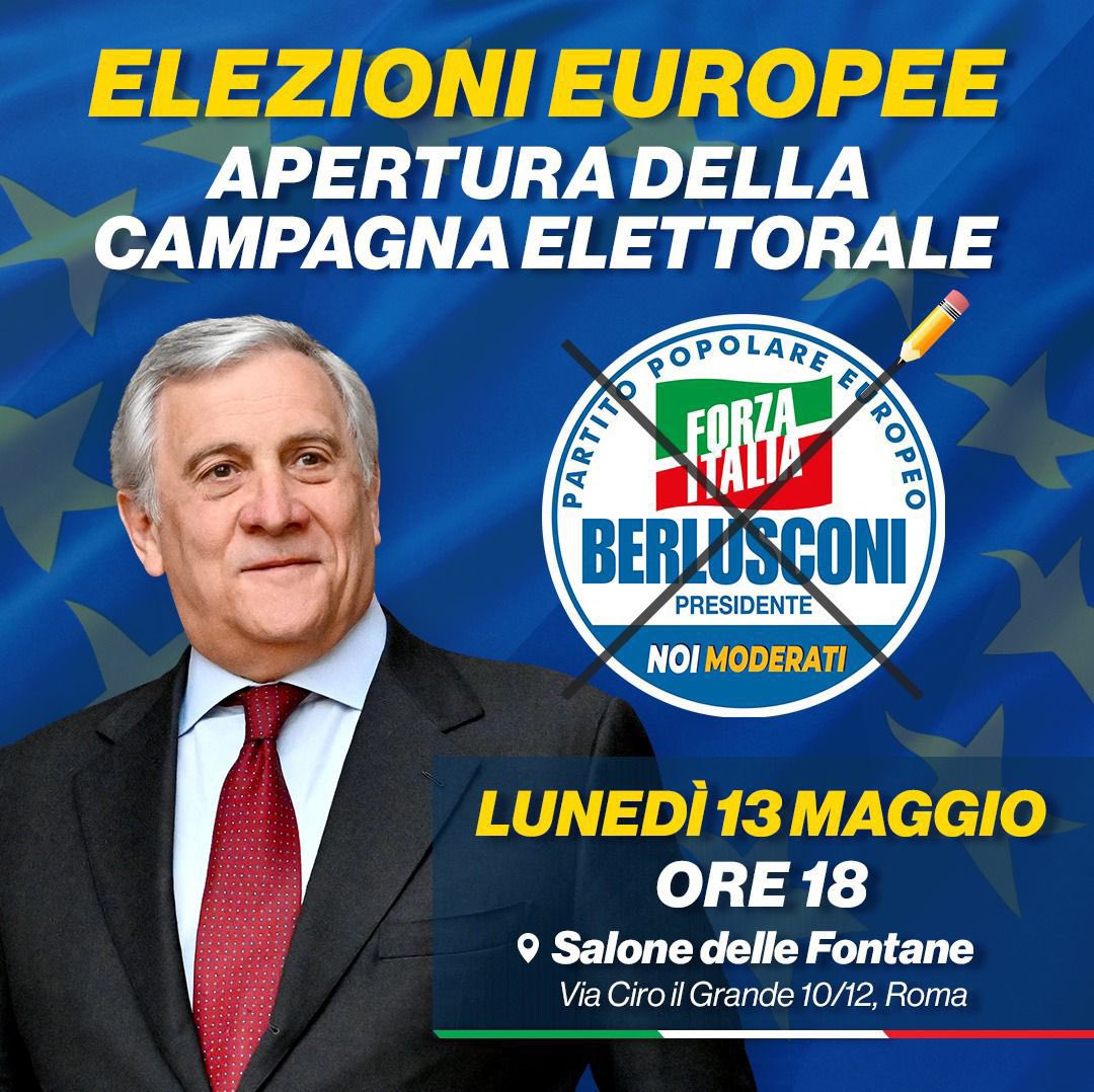 Buongiorno amici e buon inizio settimana. Ci vediamo questo pomeriggio a Roma con @Antonio_Tajani e la squadra di @forza_italia per aprire insieme la nostra campagna elettorale per elezioni europee. Con Antonio siamo tutti candidati! whatsapp.com/channel/0029Va…