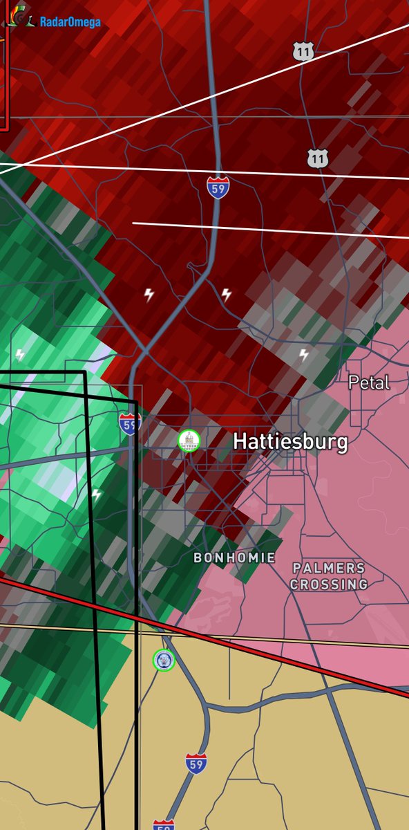 Hopefully Hattiesburg got to safety in time!! #mswx