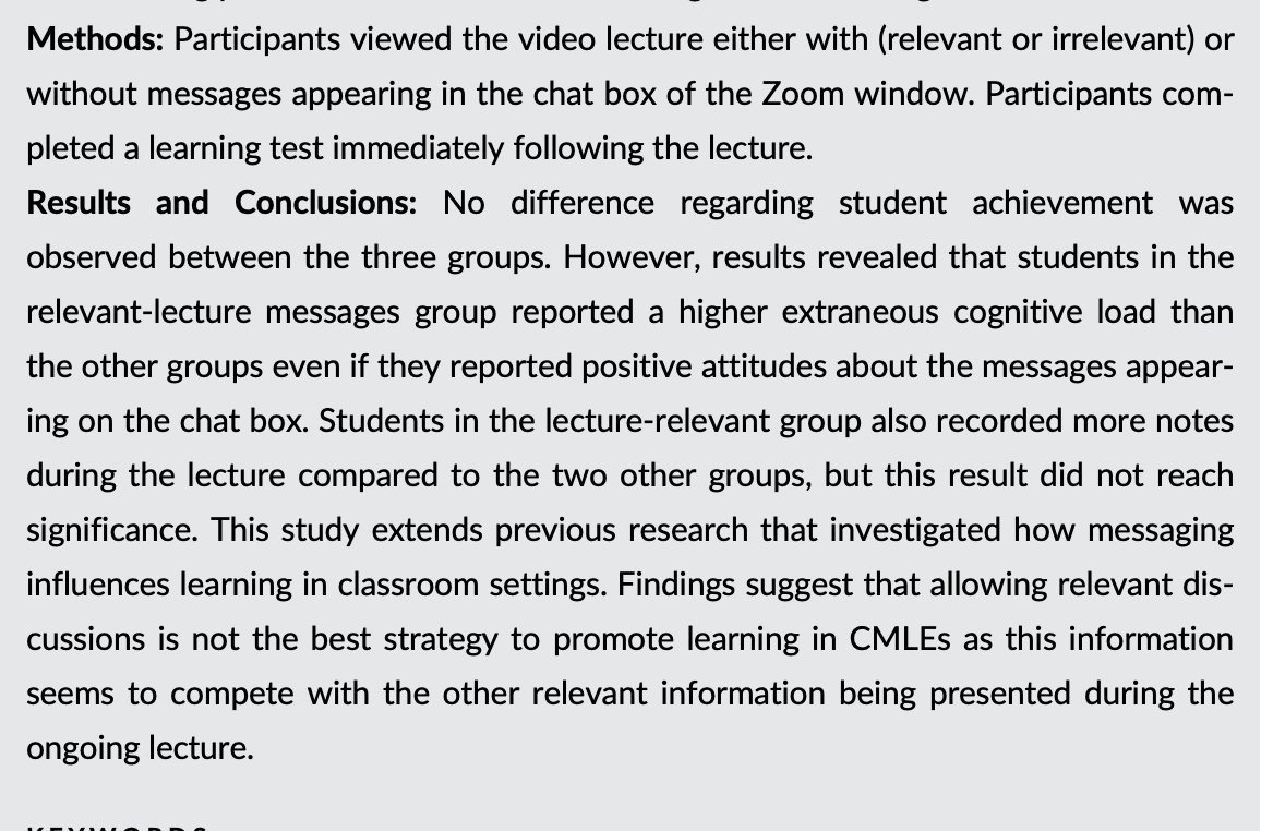 Impact of reading messages on student learning and note-taking during a video lecture onlinelibrary.wiley.com/doi/pdf/10.111…