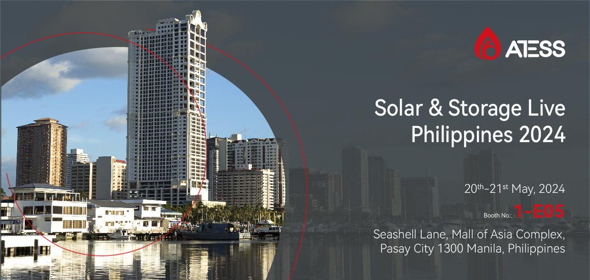 AtessPower's tweet image. #ATESS will showcase its home #EVchargingstations and small to medium C&amp;amp;I solutions at Solar &amp;amp; Storage Live Philippines 2024.
🗓 Date: 20th-21st May, 2024
📌Booth NO.:1-E05
🏠 Location: Seashell Lane, Mall of Asia Complex, Pasay City 1300 Manila, Philippines
#SolarStorageLivePH