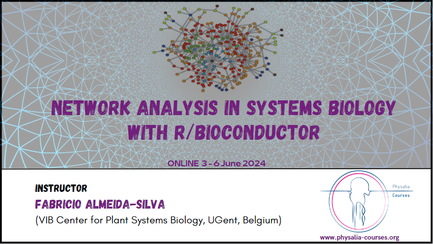 Working with *omics data? Are you interested in network analysis? how to use R and Bioconductor to infer and analyze networks for systems biology projects? Have a look at this course with @almeidasilvaf in June: physalia-courses.org/courses-worksh… #NetworkAnalysis #Rstats @Bioconductor