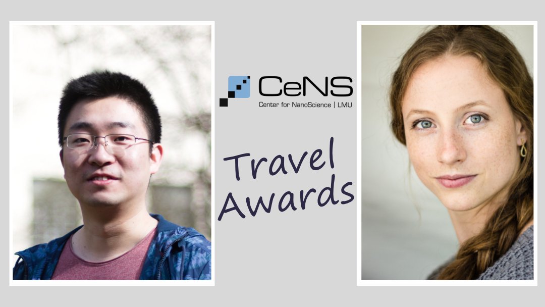 CeNS_LMU's tweet image. The CeNS Travel Award supports our junior researchers in presenting their work at a conference.
Congrats to Judith Müller (Raedler lab) and Shen Zhao (Hoegele lab)!