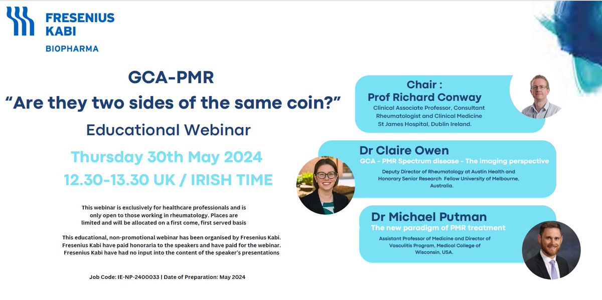 FREE webinar on May 30th. Delighted to be joined by the amazing @drceowen and @EBRheum Register at us02web.zoom.us/webinar/regist…