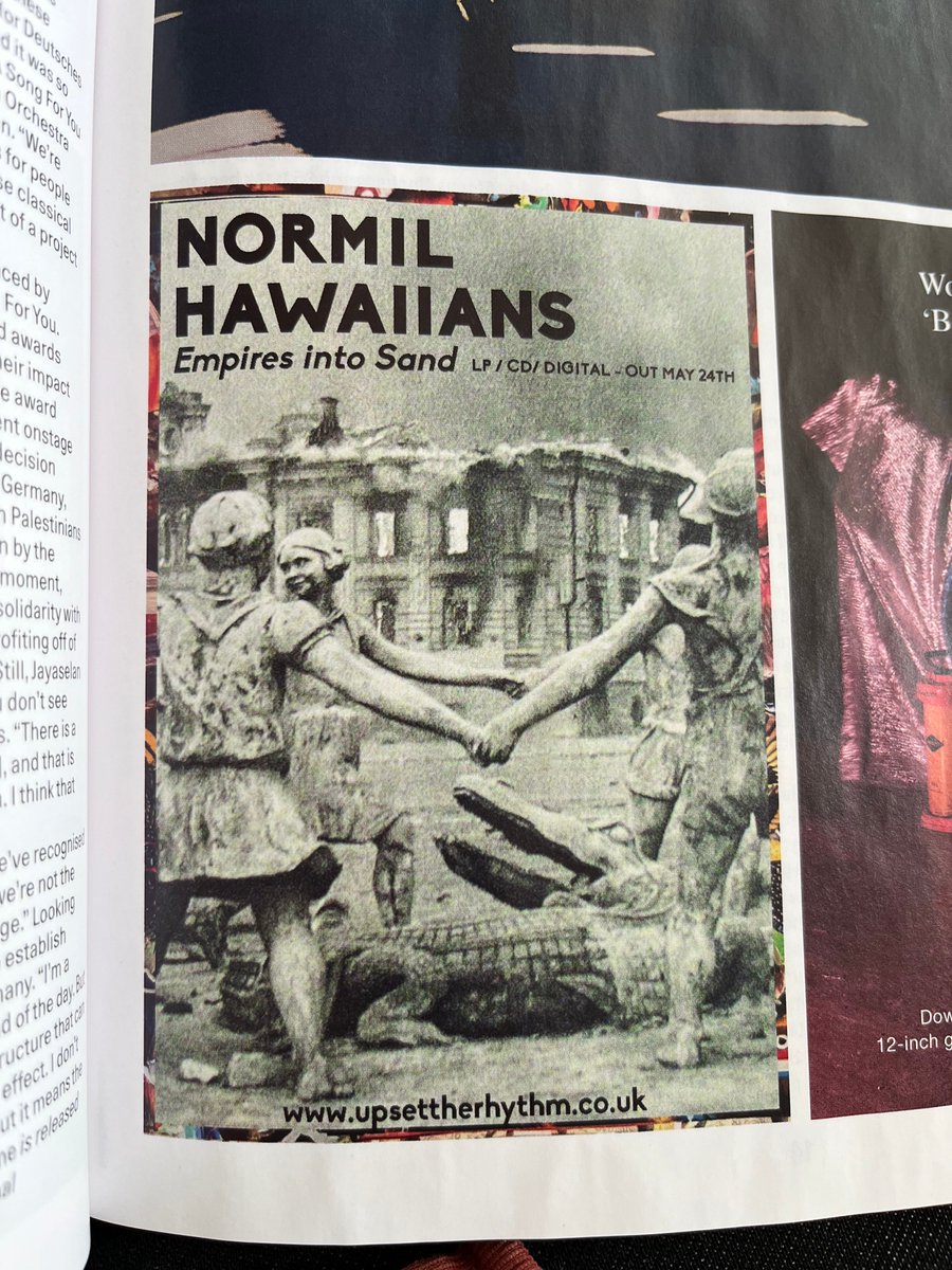 Check out this month's @thewiremagazine as they have a brilliant interview with Normil Hawaiians all about their forthcoming album 'Empires into Sand' (which is also ably reviewed). Can't wait for everyone to hear this! @Normilhawaiians x