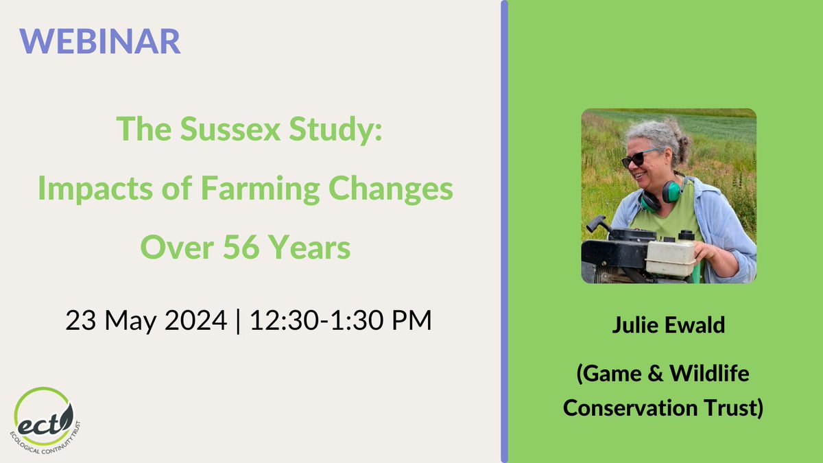 ECT_UK's tweet photo. Register for our lunchtime #webinar where we will have @ja_ewald from @Gameandwildlife speaking about the impacts of #Farming at the #Sussex study which has been going since 1968. Register: https://t.co/EMttLaSP2v  #LongTermMonitoring https://t.co/WSKLUaHeOt