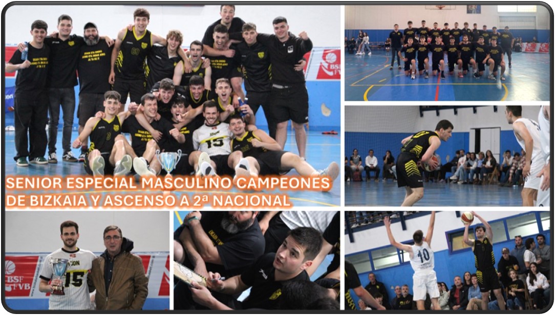 📢📢SENIOR ESPECIAL MASCULINO CAMPEONES DE BIZKAIA Y ASCENSO A 2ª NACIONAL 🏆🏆 Zorionak al Senior Especial Masculino dirigidos por Mikel e Igor, con un gran grupo de jugadores. 👏👏 Temporada inmaculada 28 Victorias 0 Derrotas 😱😱 INCREIBLE!!! ZORIONAKKKKK!!!!!! ⚫️🟡⚫️🟡