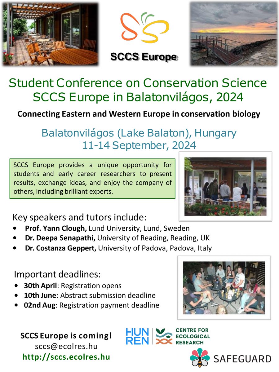 SCCS Europe is coming up in September! See the poster below for the details sccs.ecolres.hu