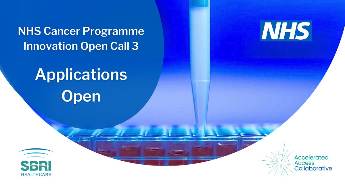 NHS Cancer Programme Innovation Open Call deadline: 29 May 1pm. Please make sure you've read: 🔹 Challenge Brief🔹 Invitation to Tender🔹 Example Development Agreement 🔹 Applicant, portal and evaluation guidance 🔹 Early Diagnosis Impact Assessment🔹 FAQs sbrihealthcare.co.uk/competitions/n…