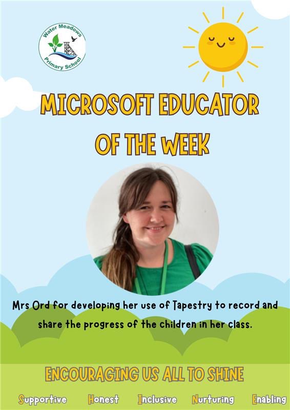 Congratulations to our ME of the Week, Mrs Ord For excellent use of @MicrosoftEDU @MicrosoftLearn tools @flip @CanvaEdu @MicrosoftTeams to provide #equitable #learning opportunities for all our children! #MIEExpert #edtech #TrustInStour @OneNoteEDU @benpmartin