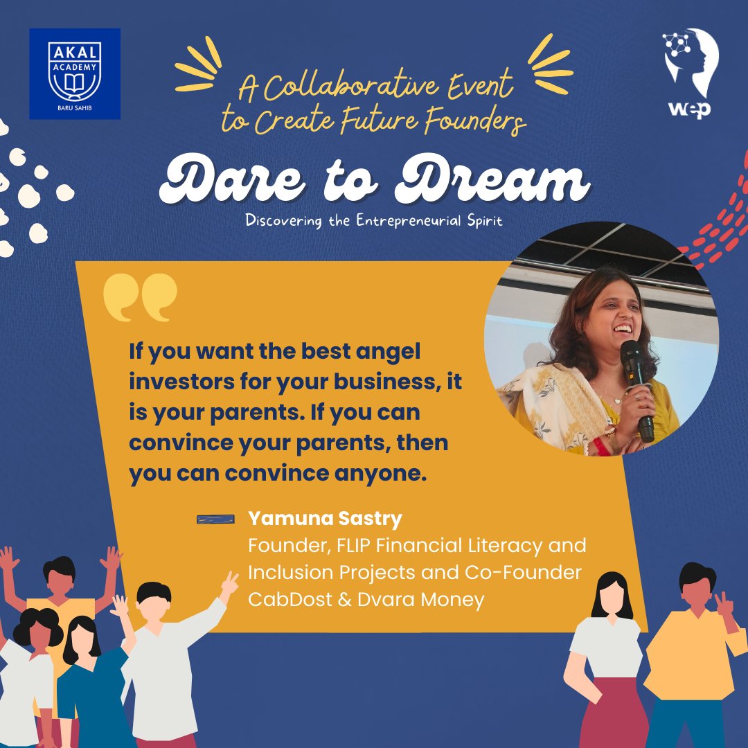 @tweetyamuna, Founder, FLIP Financial Literacy and Inclusion Projects and Co-Founder CabDost & Dvara Money, navigates the path from vision to execution for entrepreneurs.   

#DareToDream #FutureFounders #EntrepreneurialJourney #VisionToExecution

@annaroy9