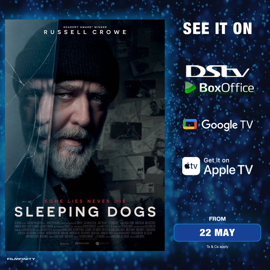 Roy Freeman, a former homicide detective haunted by a fractured memory, is thrust back into a case he can't recall. Mystery Thriller #SleepingDogs is coming to VOD on 22 May 2024. Rent it on DStv BoxOffice, Google Play, iTunes, and Apple TV.