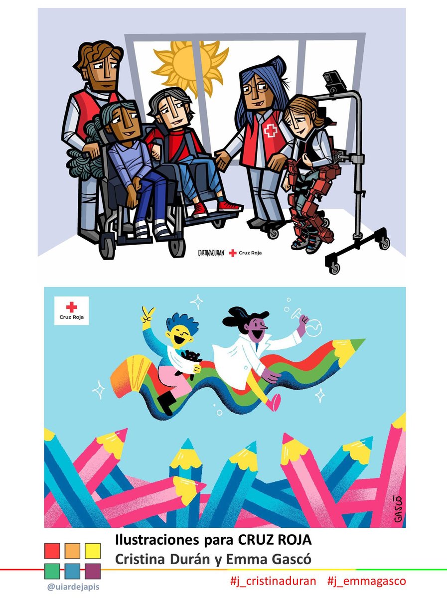 Ilustraciones para CRUZ ROJA Cristina Durán (#j_cristinaduran @CrisDuranLaGRUA) y Emma Gascó (#j_emmagasco @EmmaGasco)