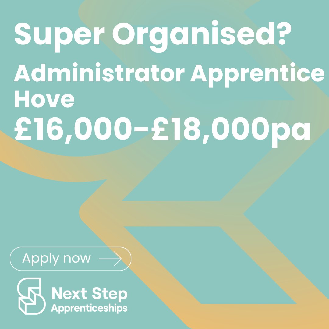 ADMINISTRATOR APPRENTICE - £16,000 - £18,000 PA - HOVE

Apply now - nextstepapprenticeships.co.uk/jobs/administr…

#AdministratorApprentice #NextStepApprenticeships # Hove