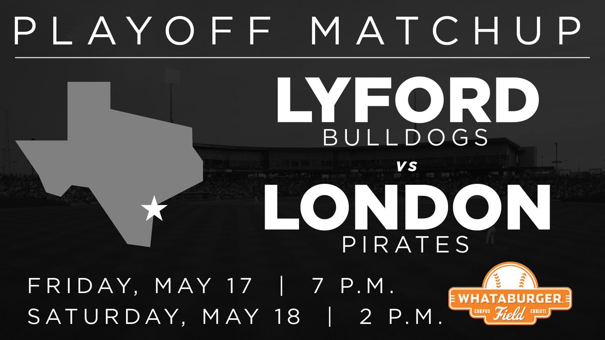London VS. Lyford at Whataburger Field!

⚾️ Friday, May 17th
⚾️ Saturday, May 18th

Get tickets: bit.ly/highschoolbase…