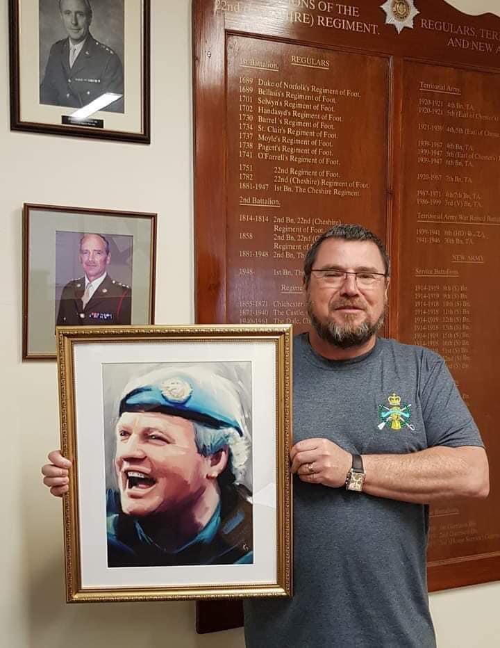 3 years ago my ‘Colonel The Right Honourable Bob Stewart DSO MP’ artwork graced the walls of the Cheshire military museum! @Bob4Beckenham #UNBosnia #Peacekeepers @ChesMilMuseum