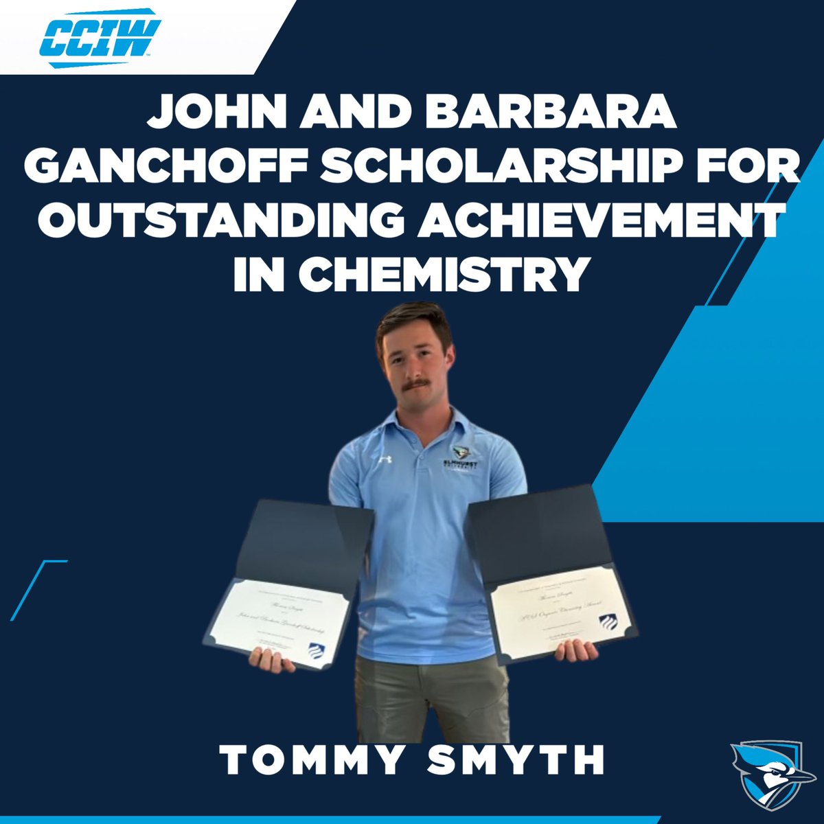 Congratulations Tommy Smyth on being awarded Organic Chemistry Student of the Year and the John and Barbara Ganchoff Scholarship for “Outstanding Achievement” in Chemistry during the Chemistry Department Banquet. #BeDangerous