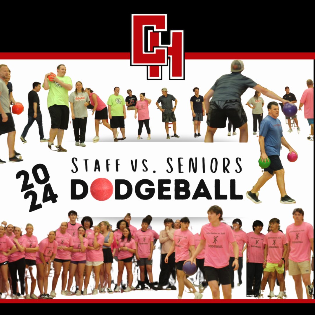 Cuyahoga Heights staff faced off against seniors in dodgeball on May 3. The senior class sported pink fundraiser shirts to raise money for Cleveland Kids' Book Bank. 👏🏻👏🏻