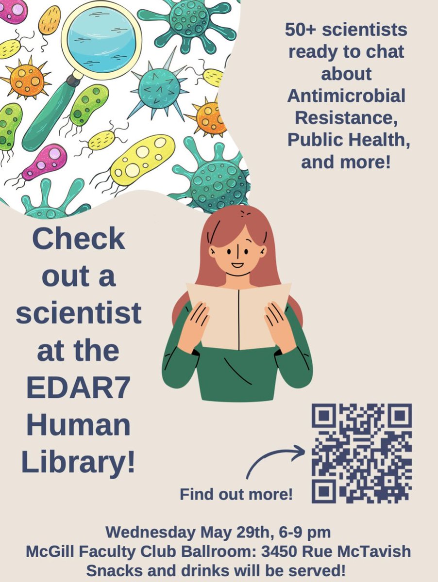 Do you have a question on #AntibioticResistance that you've always wanted to ask a scientist? Now's your chance with EDAR7's human library on May 29th! Check out who's participating & their topics, & book a time to register! @EDAR2024
edar7humanlibrary.org