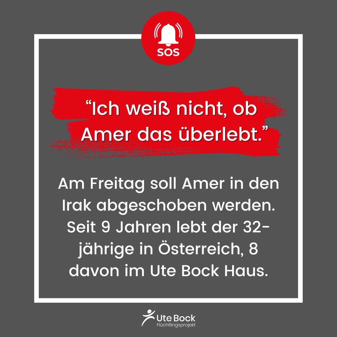 (1/4) CN Freit*odversuch
🆘Amer soll abgeschoben werden.🆘Der 32-Jährige Iraker wurde vor einer Woche mitten in der Nacht in Schubhaft genommen und soll am Freitag mittels Linienflug begleitet abgeschoben werden. Abgeschoben in sein Heimatland, wo sein Vater mit einer...