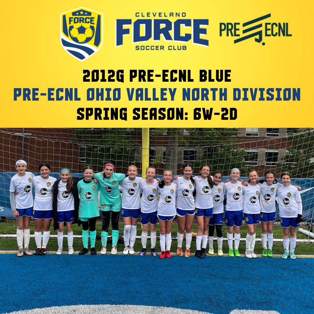Congratulations to Cleveland Force SC 2012 Girls Pre-ECNL Blue going undefeated in the Spring season of the Pre-ECNL Ohio Valley Conference North Division with a record of 6W-2D! Great season ladies!

#chirp #clevelandforcesc
