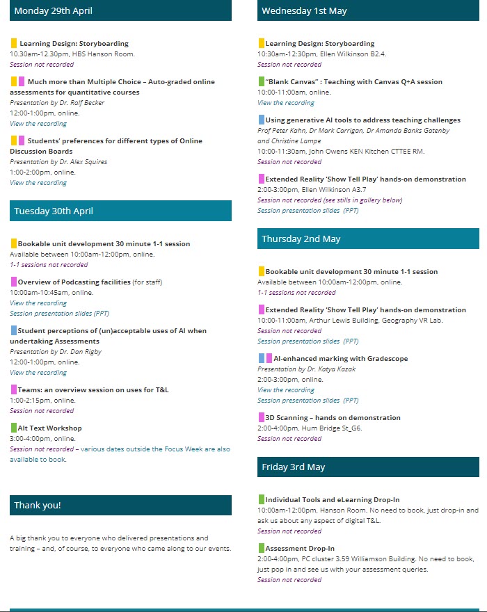 👀Focus on Digital Learning Week 2024 &gt;&gt; You can catch up on any sessions you missed or want to revisit but viewing recordings and slides on the website: sites.manchester.ac.uk/humteachlearn/…
