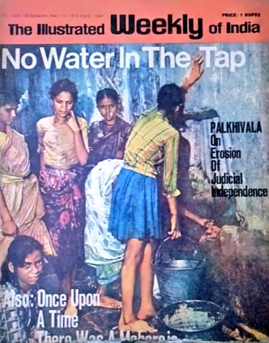 1973 Illustrated Weekly Cover On Water Crisis ' No Water In The Tap '