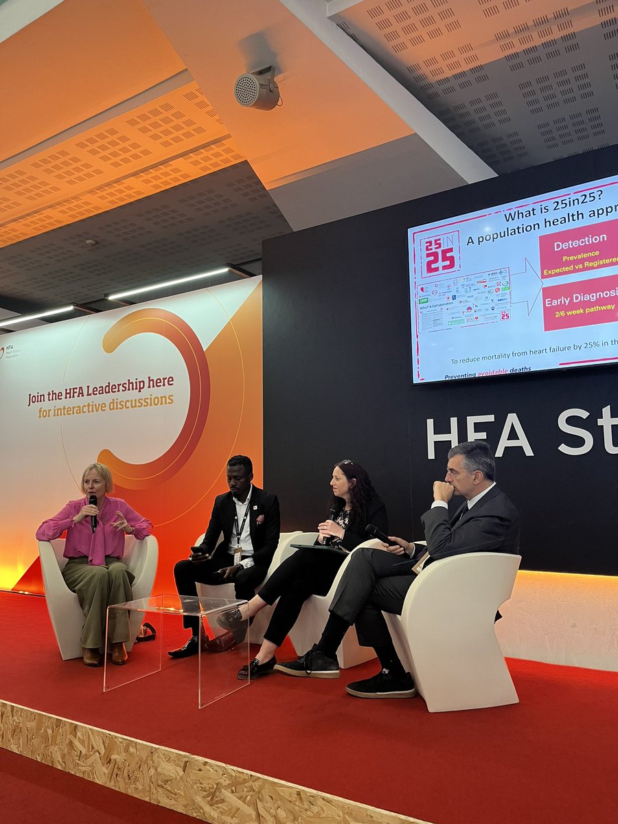 Our session 25in25 - FIND ME - using data to detect undetected heart failure has just begun. Join us at the HFA stage now! #25in25 #FreedomFromFailure #FindMe
