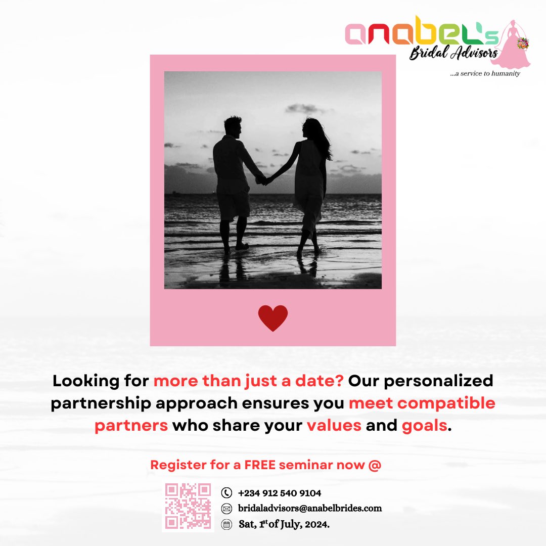 A call for all anabel's potential brides who are looking their partners who share their valuees and goals.

#bridalboutique #bride #bridetobe
#weddingdress #wedding #bridal
#sayyestothedress #engaged #bridalshop
#weddinggown #wedd