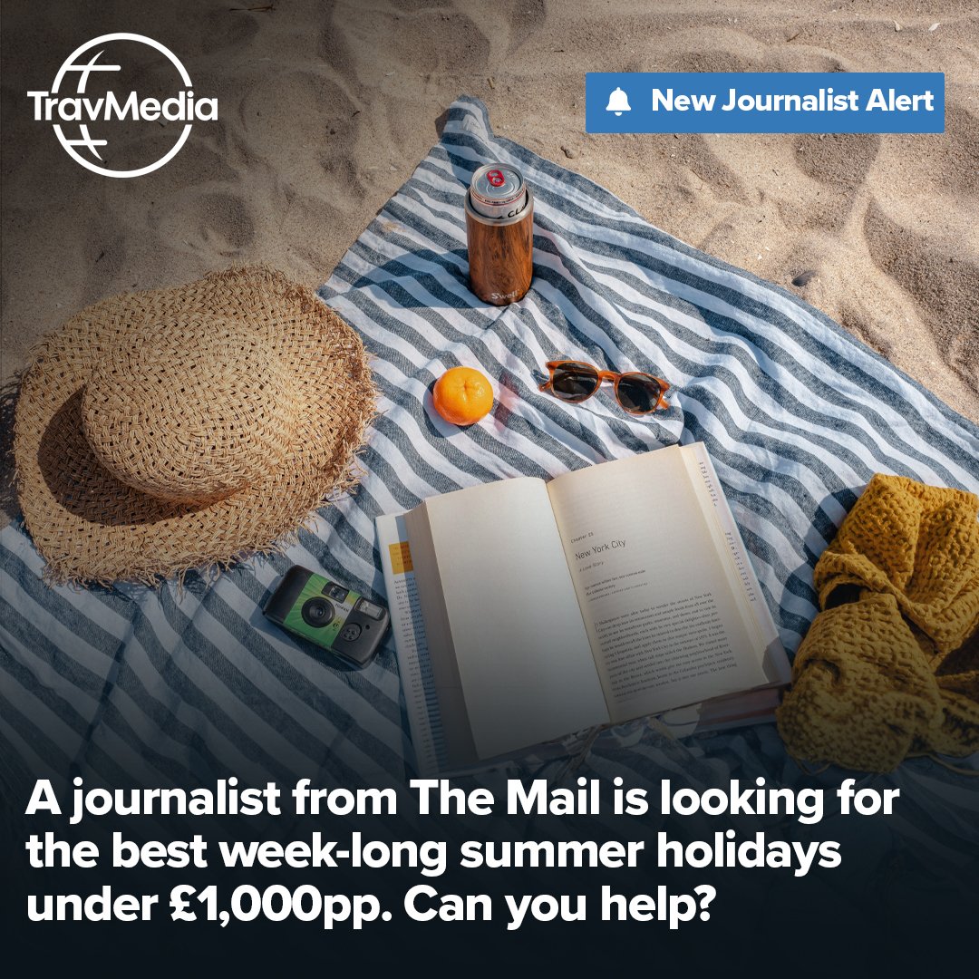 A journalist from The Mail is looking for the best week-long summer holidays under £1,000pp. Can you help? 💬 Respond to this request and 100s more right now at TravMedia. ➡️ travmedia.com #Journorequest #PRRequest ❓ Don't have an account yet? Register for a