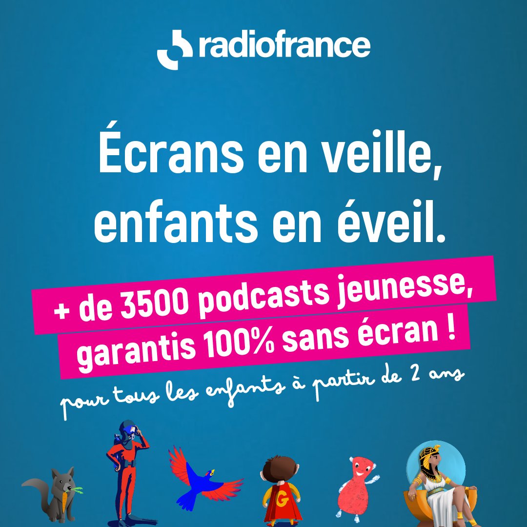 📱Pour faire face à l’addiction aux écrans chez les plus jeunes, Radio France s'engage auprès des familles et donne un coup d’accélérateur à son offre de podcasts enfants.

👉Un catalogue inégalé de + de 3500 podcasts, 100% gratuit, 100% sans écran et 100% #servicepublic

[CP]