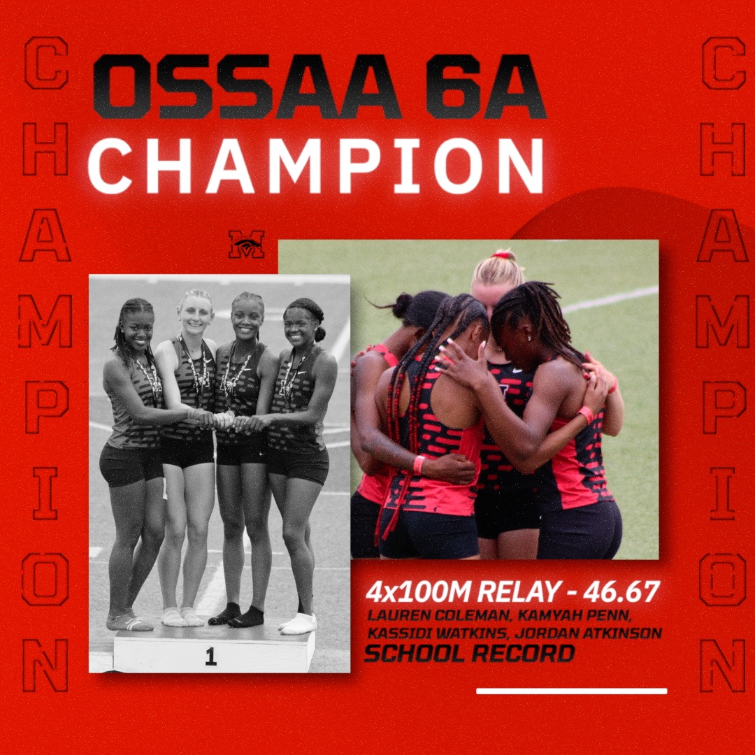 The Lady Broncos are your 2024 OSSAA Class 6A Girls Champions in the 4x100m Relay with a time of 46.67! This is a new school record! Featuring: Lauren Coleman, Kamyah Penn, Kassidi Watkins, and Jordan Atkinson #BroncosTF