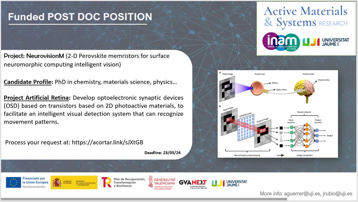 📢JOB ALERT: We're looking for motivated researchers to work in our <a href="/ActMatSys/">Active Materials & Systems Research</a> research group!

👉uji.es/seu/info-adm/t…