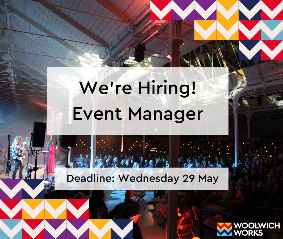 📢 We're searching for an Event Manager to join the Woolwich Works team! Find out more and apply now: woolwich.works/jobs/event-man… Deadline: Wed 29 May