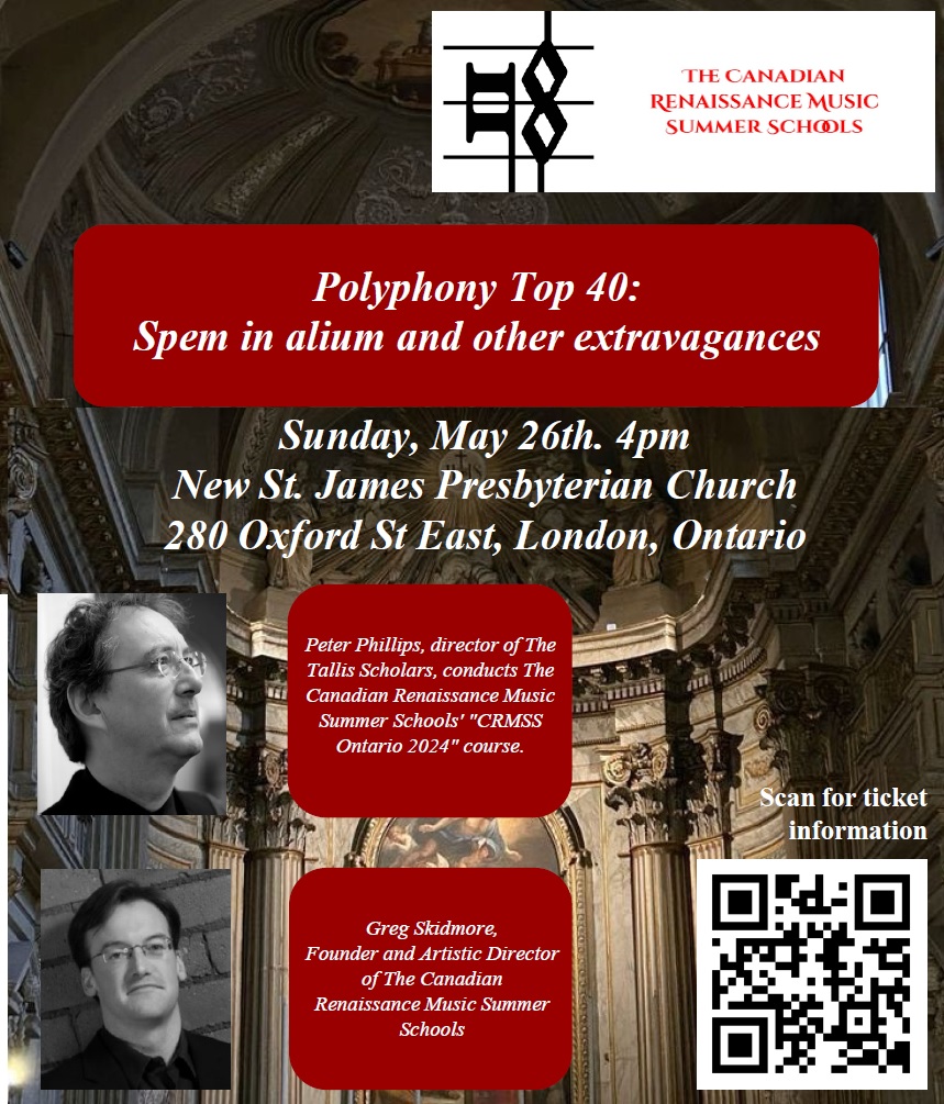 Canadian Renaissance Music Summer Schools (@canrenmusss) on Twitter photo We are gearing up, here in Ontario, for the biggest, most "extravagant" CRMSS course ever, and we wanted to let you know how to snap up tickets for our final concert, on Sunday, May 26, 4 pm, at New St. James Presbyterian Church, London:  crmss.org/tickets/ We are gearing up, here in Ontario, for the biggest, most "extravagant" CRMSS course ever, and we wanted to let you know how to snap up tickets for our final concert, on Sunday, May 26, 4 pm, at New St. James Presbyterian Church, London:  crmss.org/tickets/