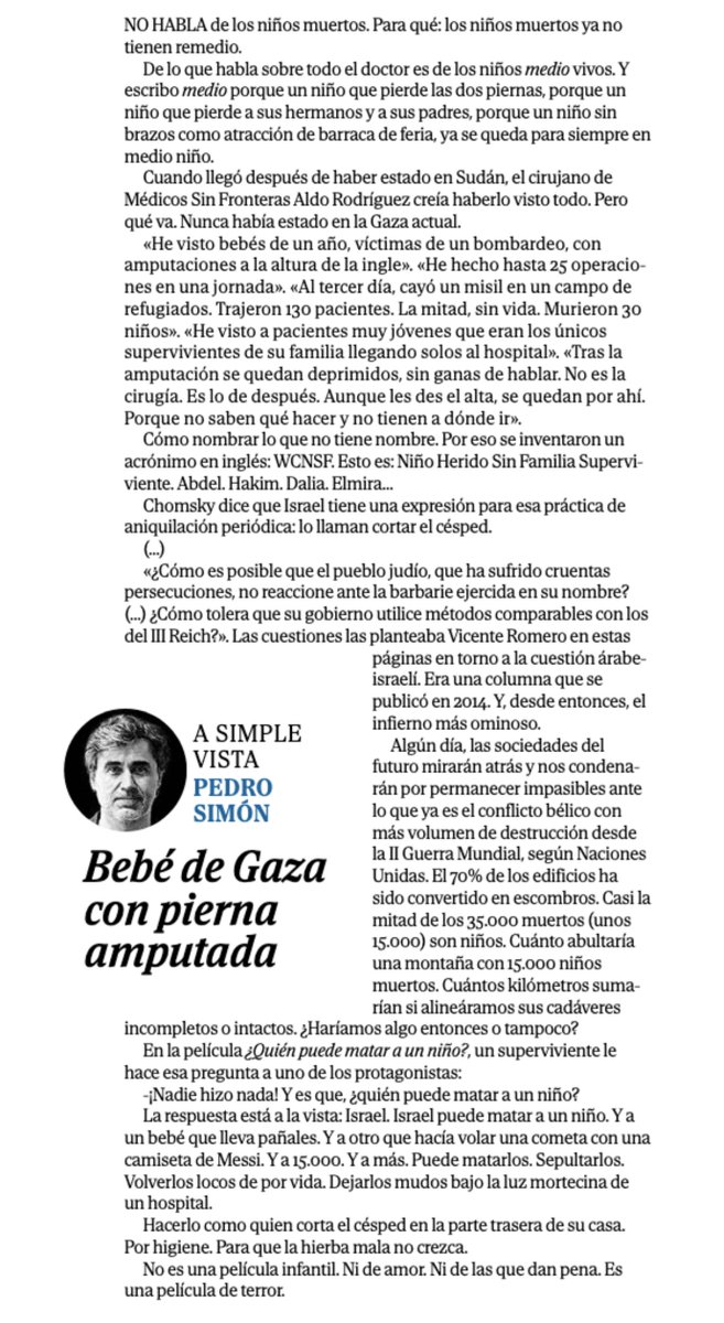 He leído varias veces esta columna de Pedro Simón (<a href="/elmundoes/">EL MUNDO</a>):