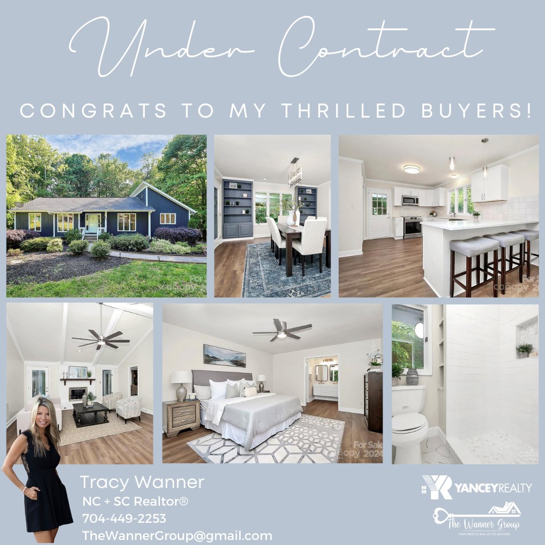 #Congratulations to Tracy + her ecstatic buyers who had their offer accepted on this beautiful mid-century modern ranch this weekend! 

#undercontract #yanceyrealty #thewannergroup #happybuyers #curbappeal #offeraccepted #buyersagent #ncrealtor #screaltor #charlottenc #clt #qc