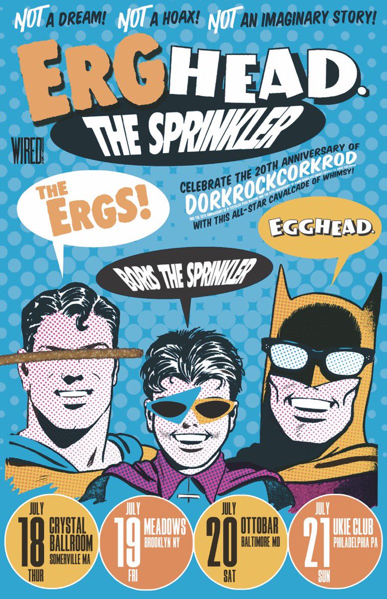 Dorkrockcorkrod in Brooklyn with Boris The Sprinkler and egghead. link.dice.fm/P9ea5e59583b