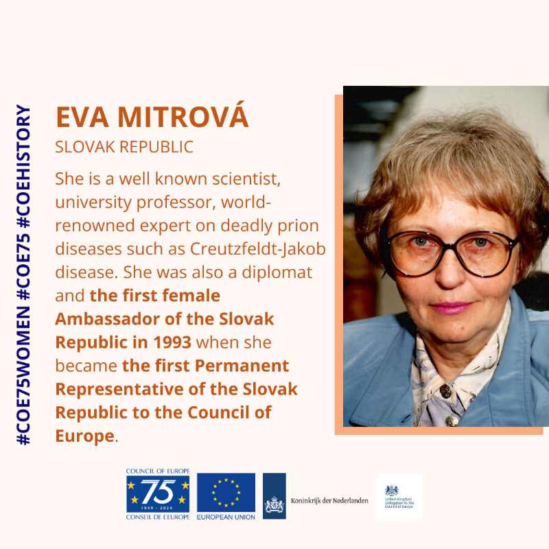 coe's tweet photo. To coincide with the ministerial conference, a focus on women who have served on the Committee of Ministers: Katrín Jakobsdóttir, Marta Vilardell, Eva Mitrová, Ann-Marie Nyroos and Renate Wohlwend, member of @PACE_News.
#Coe75Women in cooperation with @UKDelCoE @NLatCoE @EUDELCoE