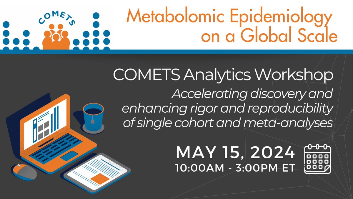 Join us this Wednesday for a workshop on #Metabolomic #Epidemiology on a Global Scale! We'll discuss the complexities of this interdisciplinary field and demonstrate the power of COMETS Analytics for single cohort & meta-analysis investigations. Register: events.cancer.gov/cssi/comets-an…