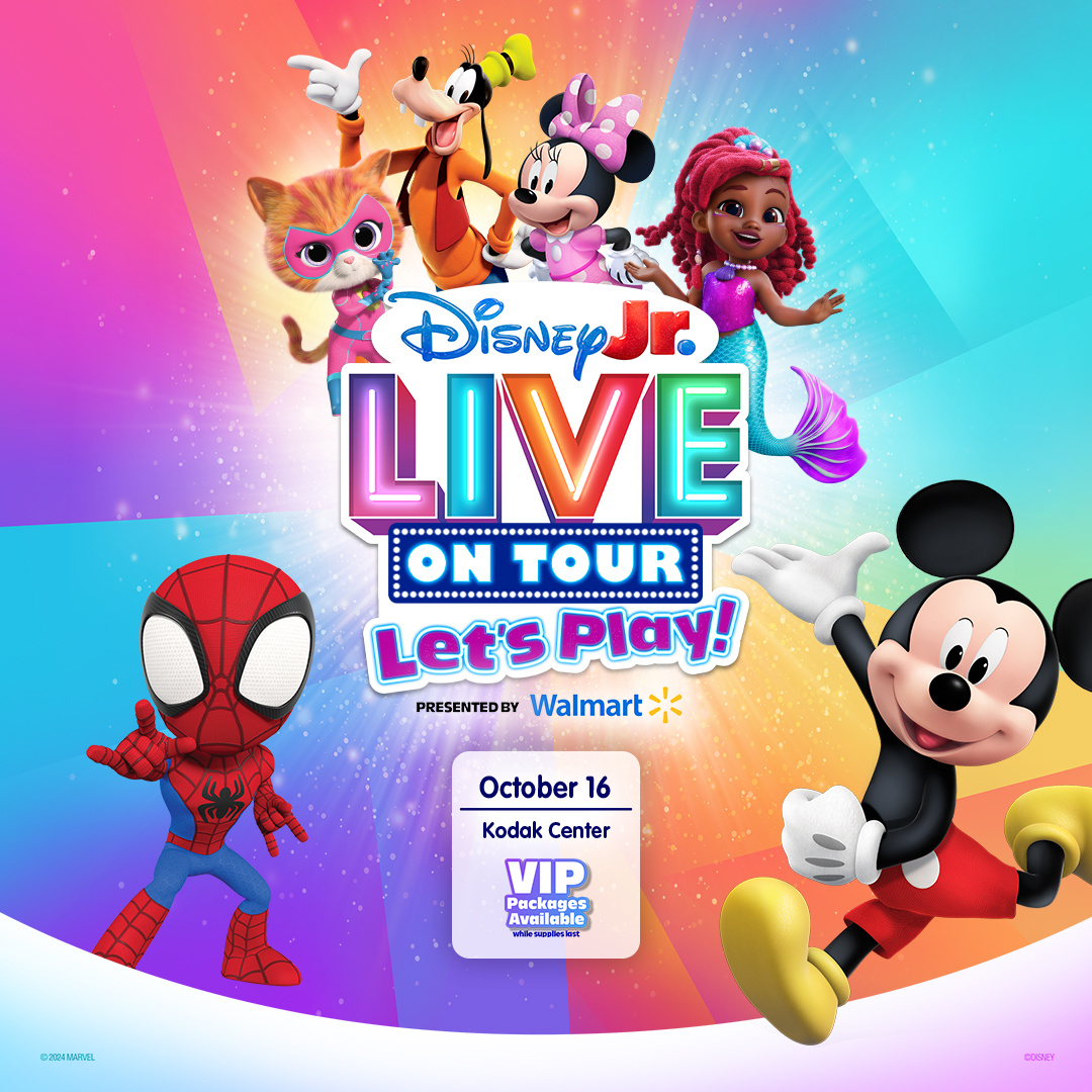 𝙅𝙐𝙎𝙏 𝘼𝙉𝙉𝙊𝙐𝙉𝘾𝙀𝘿! 🎉Disney Jr. Live On Tour: Let’s Play presented by Walmart is coming to #KodakCenter on October 16th! Join Mickey, Minnie, and all their favorite Disney Jr. pals, plus Marvel’s Spidey and his Amazing Friends! Tix on sale Fri! #DisneyJrTour