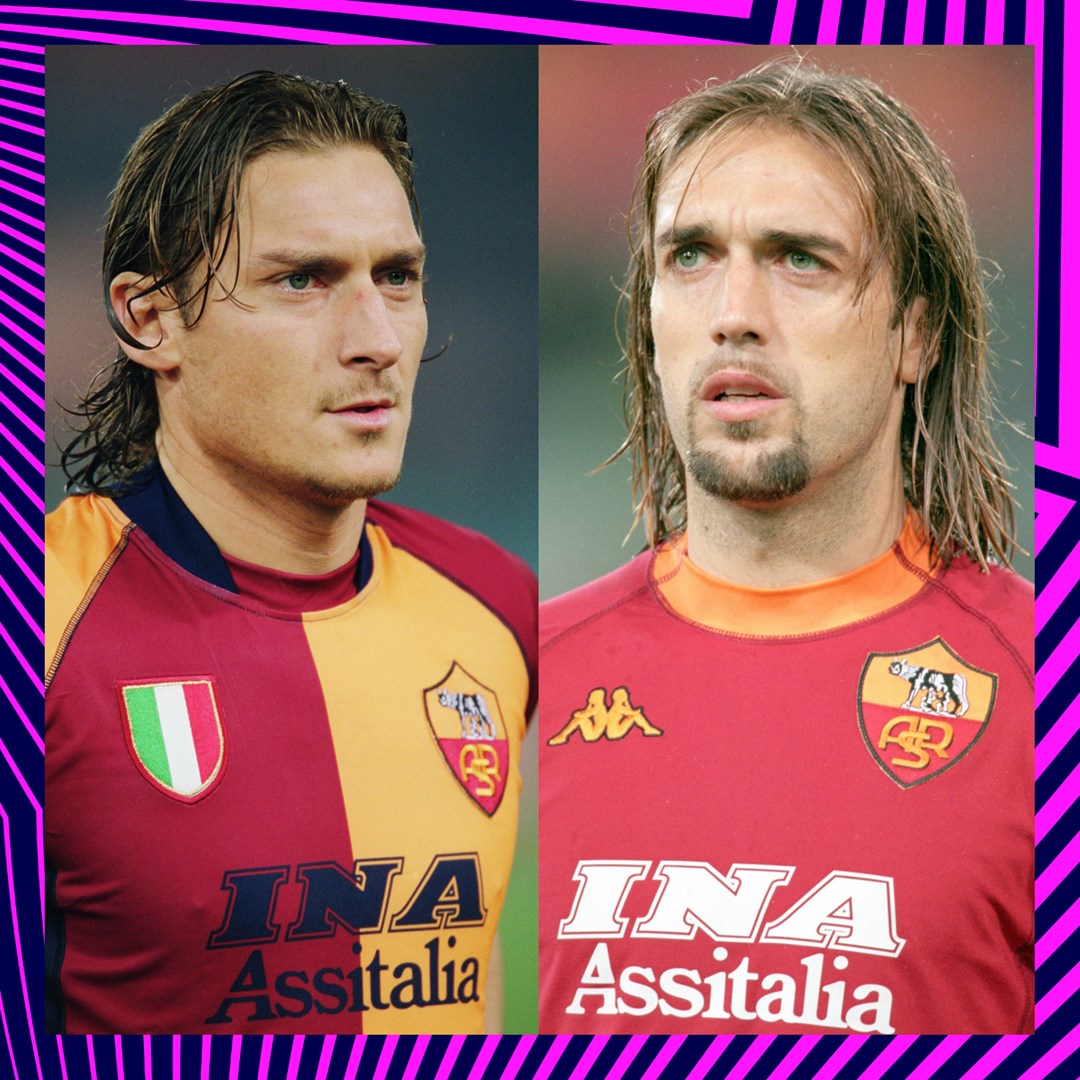 🐺 Dos leyendas romanistas... ¿Totti o Batistuta? 🤔 #UCL | @ASRomaEspanol