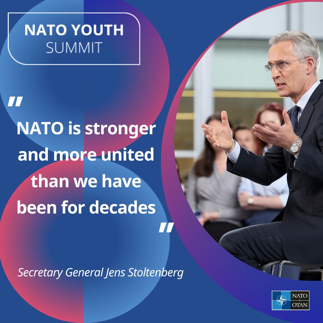 United across the ocean 🤝 Secretary General @jensstoltenberg answered questions from young audiences in Brussels, Miami and Stockholm during the #NATO Youth Summit