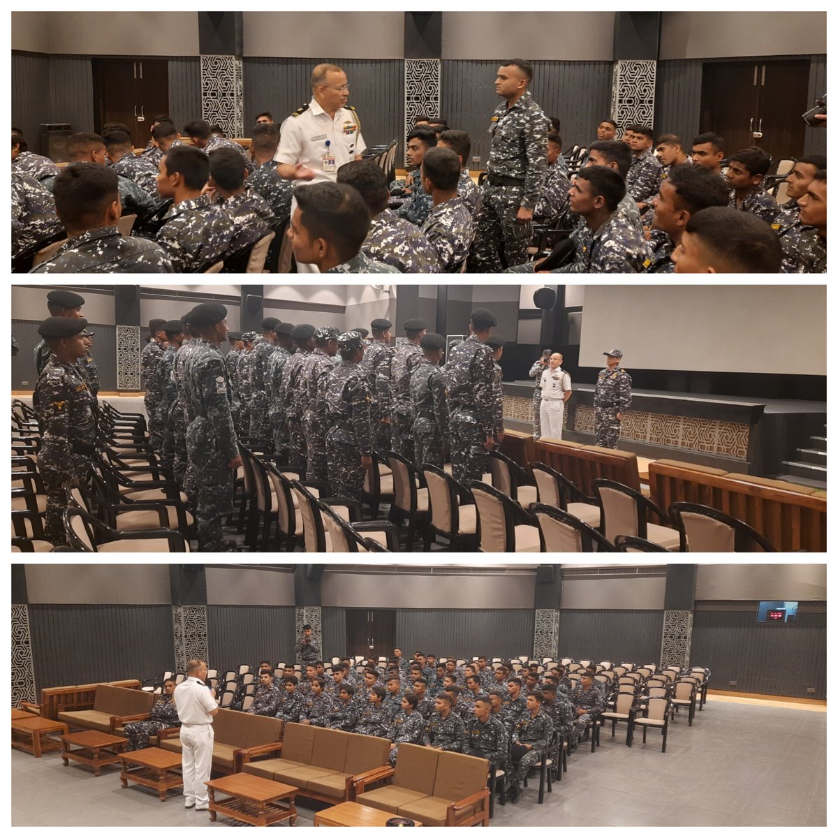 Honoured to interact with highly motivated Agniveers #INSIndia. Dear #Shipmates, keep shining bright towards building a greater nation and powerful #Indiannavy.