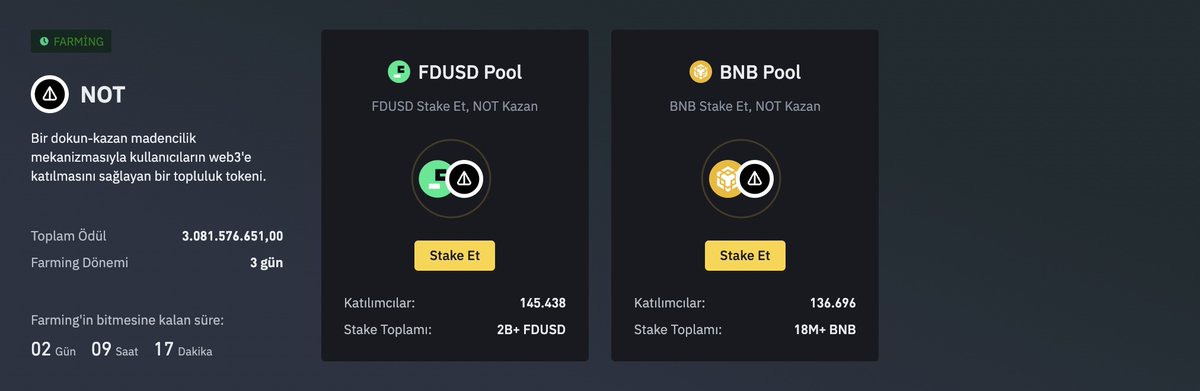 $NOT Launchpool Başladı! Binance'nin 54. Launchpool projesi @thenotcoin oldu. Projenin hype'ı ve katılımın çok yüksek olması @binance listelemesi getirdi. Bizde erkenden yerimizi aldık ve airdrop alacağız. $NOT Nedir? Bir dokun-kazan madencilik mekanizmasıyla kullanıcıların